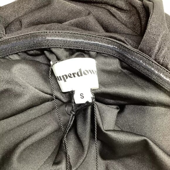 NEW SUPERDOWN Women's Dress Mini Strapless Ruched Size S Black - Picture 3 of 7